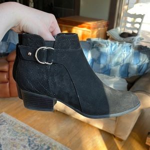 black ankle boots with buckle